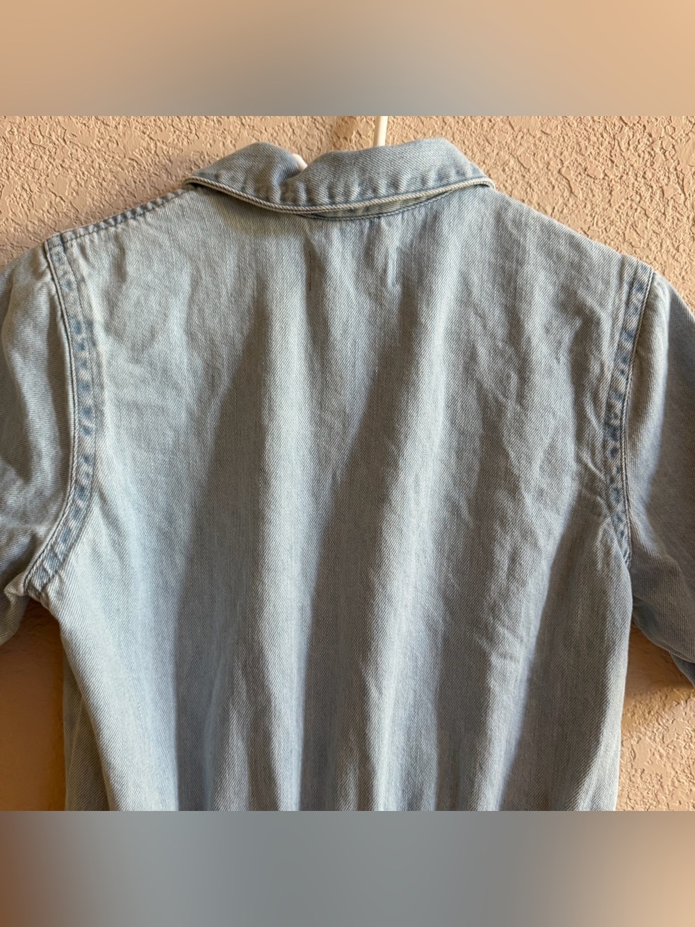 Everlane The Denim Short Coverall Zip Front Organic in Light Wash Blue Size 4 - Picture 7 of 10